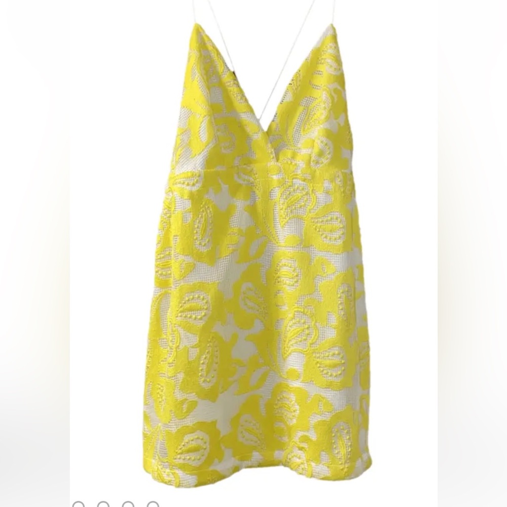 68648427 Anthropologie x Maeve Yellow Strappy Lace Mini Dress